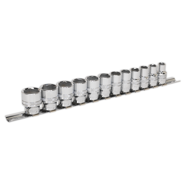 Sealey AK2741 Socket Set 12pc 3/8″Sq Drive Lock-On„¢ 6pt Metric