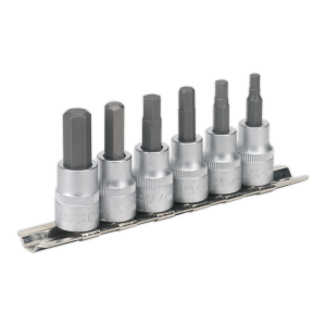 Sealey AK656 Hex Key Socket Bit Set 6pc 3/8″Sq Drive Metric Sealey AK656 Hex Key Socket Bit Set 6pc 3/8″Sq Drive Metric