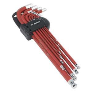 Sealey AK7164 Ball-End Hex Key Set 11pc Anti-Slip Extra Long Metric