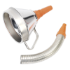 Sealey FM16F Funnel Metal with Flexible Spout & Filter ⌀160mm