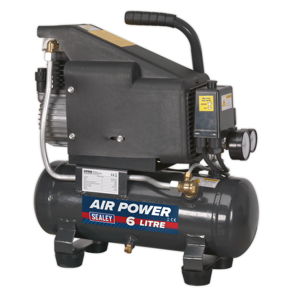 Sealey SAC0610E Compressor 6L Direct Drive 1hp