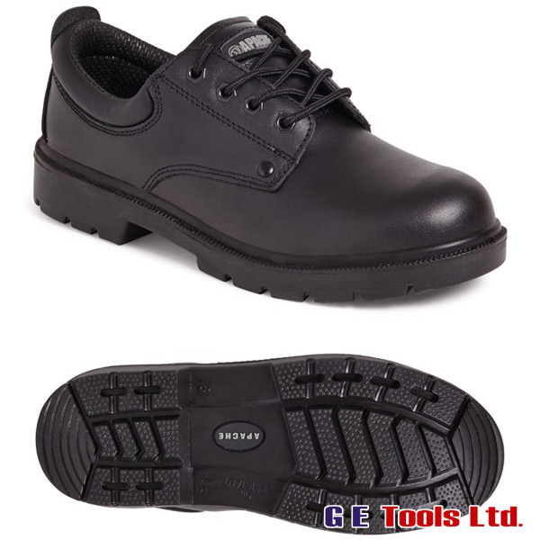 Apache AP306 Black leather water resistant safety shoe
