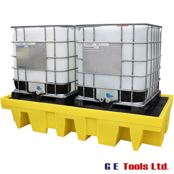 Double IBC Bund Pallet 1140 Litre Sump Capacity 305TAA100 Yellow