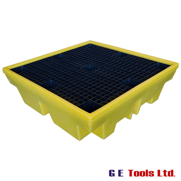 4 x 205 Litre Drum Bund Pallet 305TZA100 Yellow