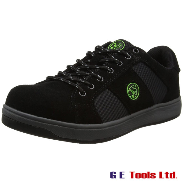 Apache Kick Black Suede and Canvas Mens Safety Trainer