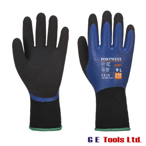 Portwest AP01 Thermal Pro Coated Insulated Gloves Black/Blue