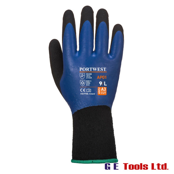 Portwest AP01 Thermal Pro Coated Insulated Gloves Black/Blue