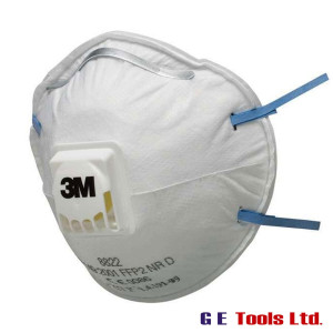 3M 8822 FFP2 Sanding & Power Tool Valved Dust Respirator – Box of 10