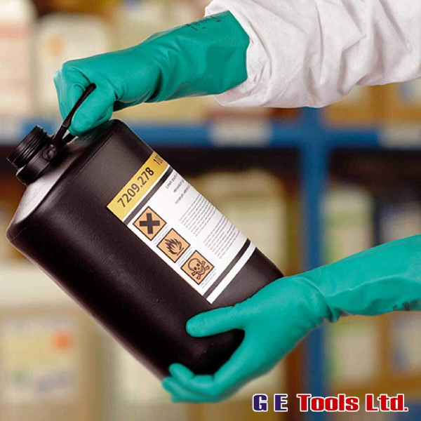 Ansell Solvex 37-675 Nitrile Gauntlet/Gloves Green