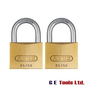Abus 65/50mm Brass Padlock Twin Pack Carded