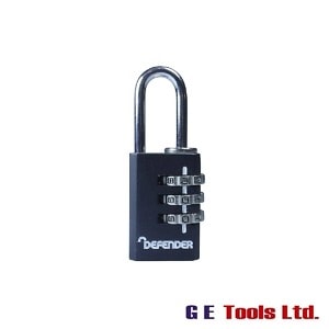 Defender Black Die-Cast Combination Padlock 20mm