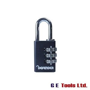 Defender Black Die-Cast Combination Padlock 30mm
