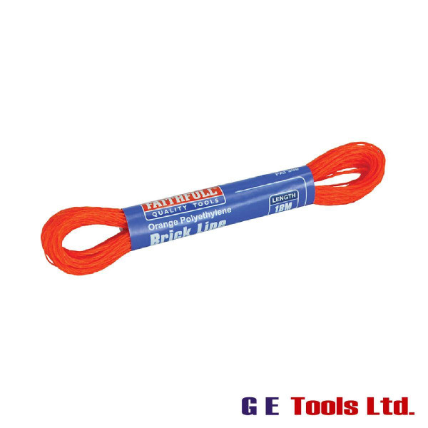 Faithfull Tools 300 Polyethylene Brick Line 18m (59ft) Orange (Box of 12)