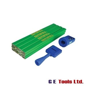 Faithfull Tools Carpenter’s Pencil Kit Green / Hard (Pack 12)