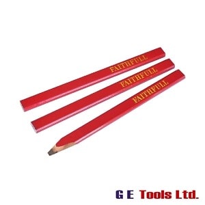 Faithfull Tools Carpenter’s Pencils – Red / Medium (Pack 3)