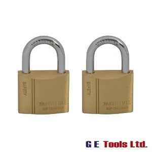 Faithfull Tools Brass Padlock Keyed Alike 2 x 40mm