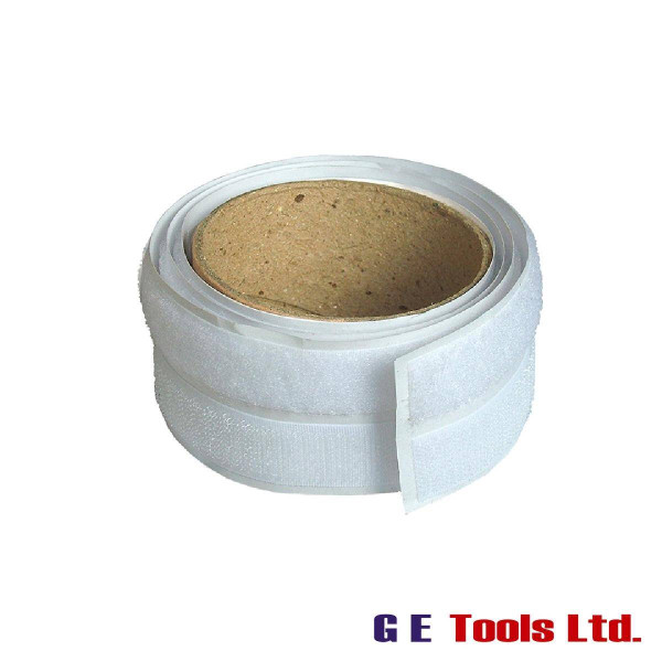 Faithfull Tools Hook & Loop Self-Adhesive Tape 20mm x 1m White