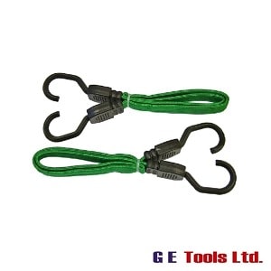 Faithfull Tools Flat Bungee Cord 60cm (24in) Green 2 Piece