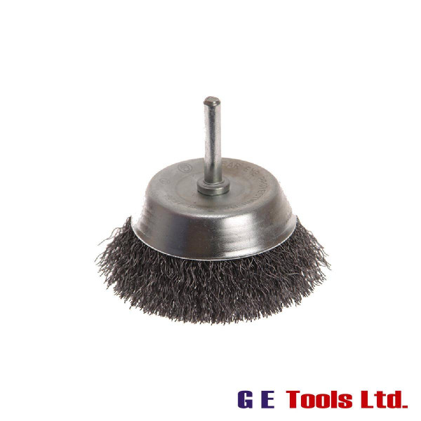 Faithfull Tools Wire Cup Brush 75mm x 6mm Shank, 0.30mm Wire