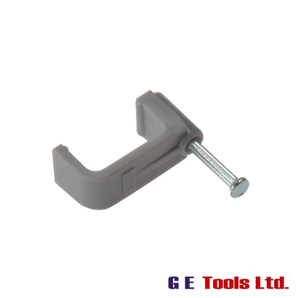 ForgeFix Cable Clip Flat Grey 10.00mm Box 100