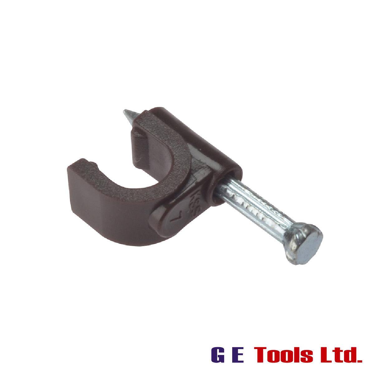 ForgeFix Cable Clip Round Coax Brown 6-7mm Box 100 ForgeFix Cable Clip Round Coax Brown 6-7mm Box 100