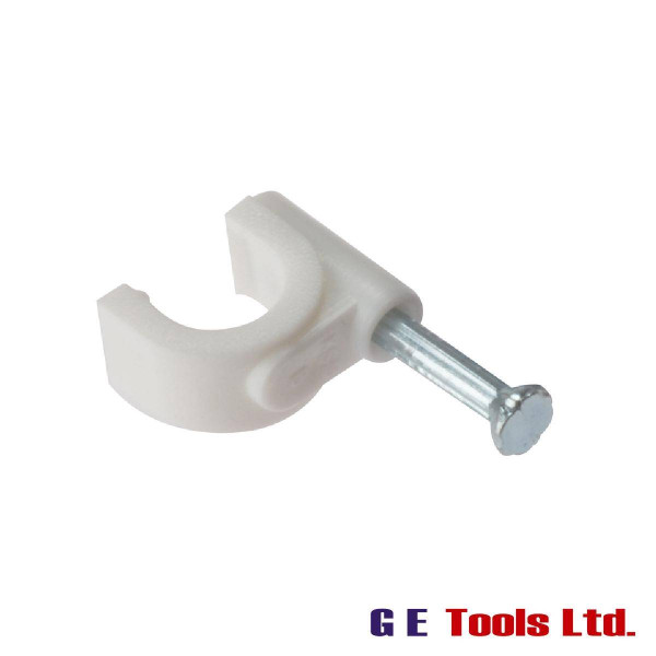 ForgeFix Cable Clip Round White 7-8mm Box 100