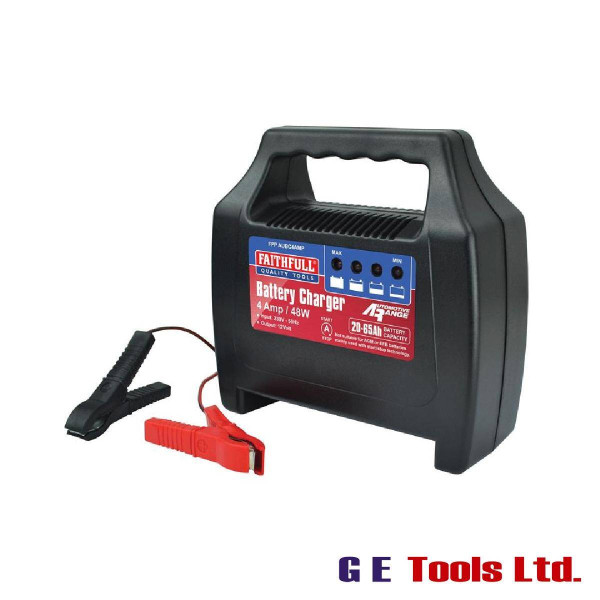 Faithfull Tools Vehicle Battery Charger 20-65Ah 4 amp