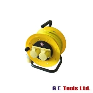 Faithfull Tools Open Drum Cable Reel 110V 16A 2-Socket 50m (1.5mm Cable)
