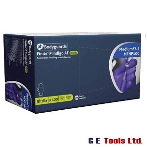 PH Bodyguards Finite P Indigo AF Nitrile Gloves 100 Pack