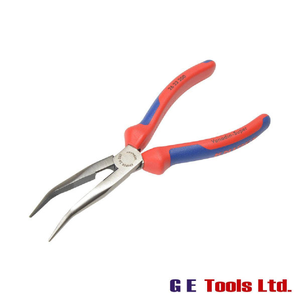 Knipex Bent Snipe Nose Side Cutting Pliers Multi-Component Grip 200mm (8in)