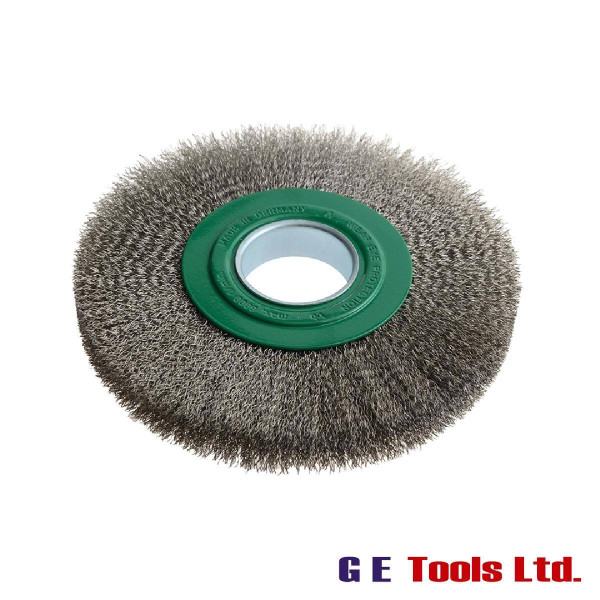 Lessmann Wheel Brush D200mm x W24-27 x 50 Bore Stainless Steel Wire 0.30