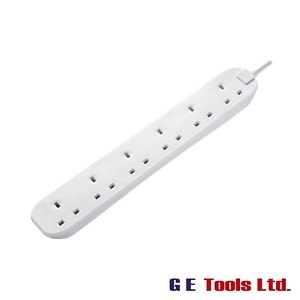Masterplug Extension Lead 240V 6-Gang 13A White 2m