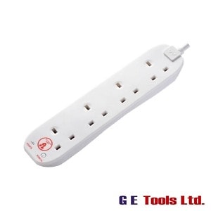 Masterplug Extension Lead 240V 4-Gang 13A White Surge Protected 2m Masterplug Extension Lead 240V 4-Gang 13A White Surge Protected 2m