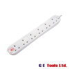 Masterplug Extension Lead 240V 6-Gang 13A White Surge Protected 2m Masterplug Extension Lead 240V 6-Gang 13A White Surge Protected 2m