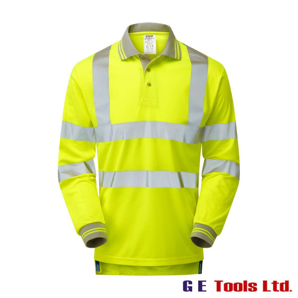 Pulsar P458 High Visibility Long Sleeve Polo Shirt Yellow