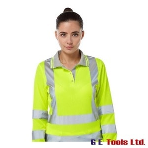 Pulsar P702 Women’s High Visibility Long Sleeve Polo Shirt Yellow