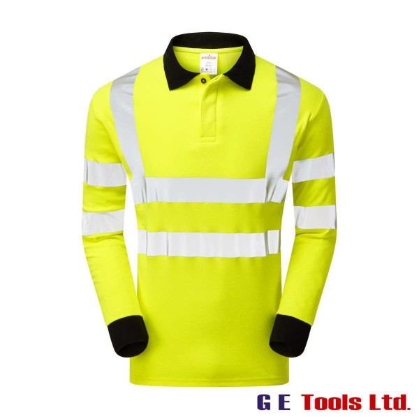 Pulsar PARC21 FR-AST-ARC High Visibility Long Sleeve Polo Shirt Yellow