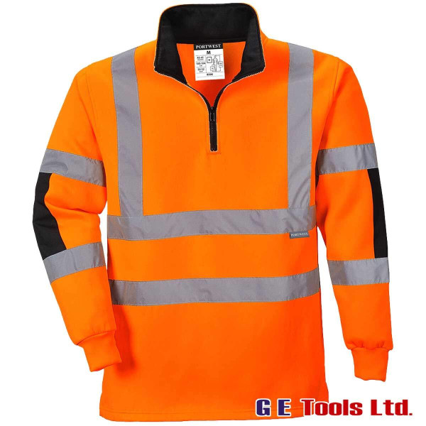 Portwest B308 Rail-Spec High Visibility Rugby Sweatshirt