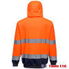 Portwest B317ONR Two-Tone Front Zipped Hooded Sweatshirt Orange/Navy