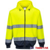 Portwest B317YNR Two-Tone Front Zipped Hooded Sweatshirt Yellow/Navy