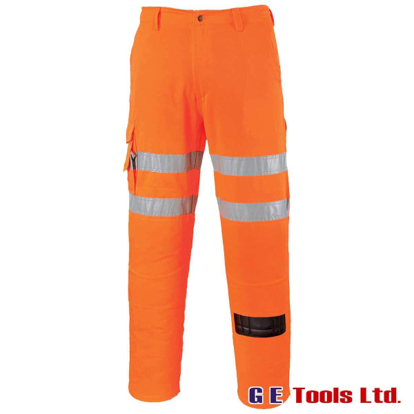 Portwest RT46 Rail-Spec Orange High Visibility Rail Combat Trousers Portwest RT46 Rail-Spec Orange High Visibility Rail Combat Trousers