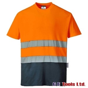 Portwest S173 High Visibility Two Tone Comfort T-Shirt Orange/Navy