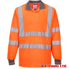 Portwest S277 Rail-Spec Orange High Visibility Long Sleeved Polo Shirt