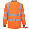 Portwest S277 Rail-Spec Orange High Visibility Long Sleeved Polo Shirt