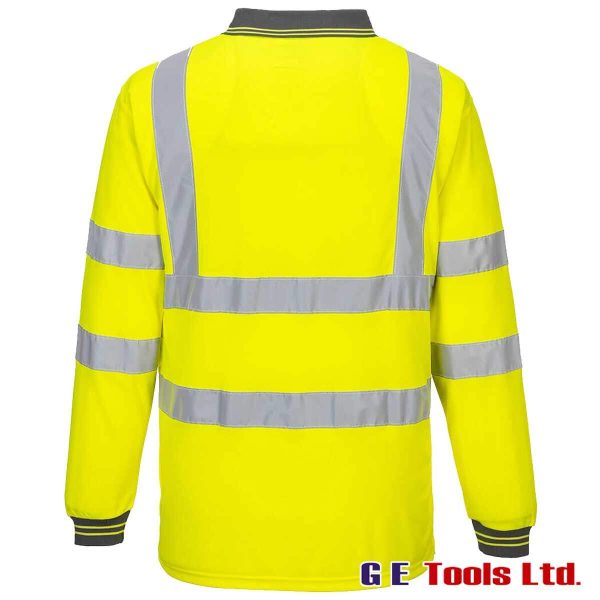 Portwest S277 Yellow High Visibility Long Sleeved Polo Shirt