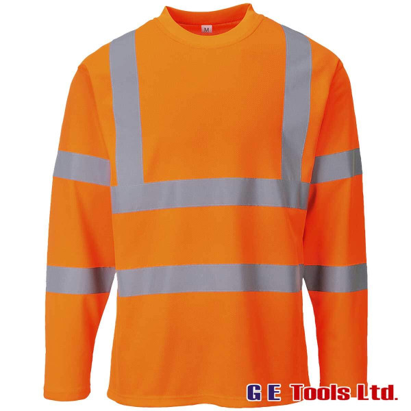 Portwest S278 Rail-Spec Orange High Visibility Long Sleeved T-Shirt