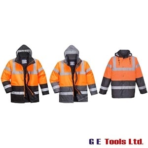 Portwest S467 Rail-Spec Orange High Visibility Two Tone Traffic Jacket