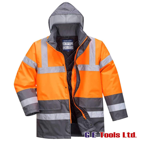 Portwest S467 Rail-Spec Orange High Visibility Two Tone Traffic Jacket