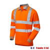 Pulsar PR470-R High Visibility Rail-Spec Long Sleeve Polo Shirt Orange