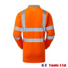 Pulsar PR470-R High Visibility Rail-Spec Long Sleeve Polo Shirt Orange